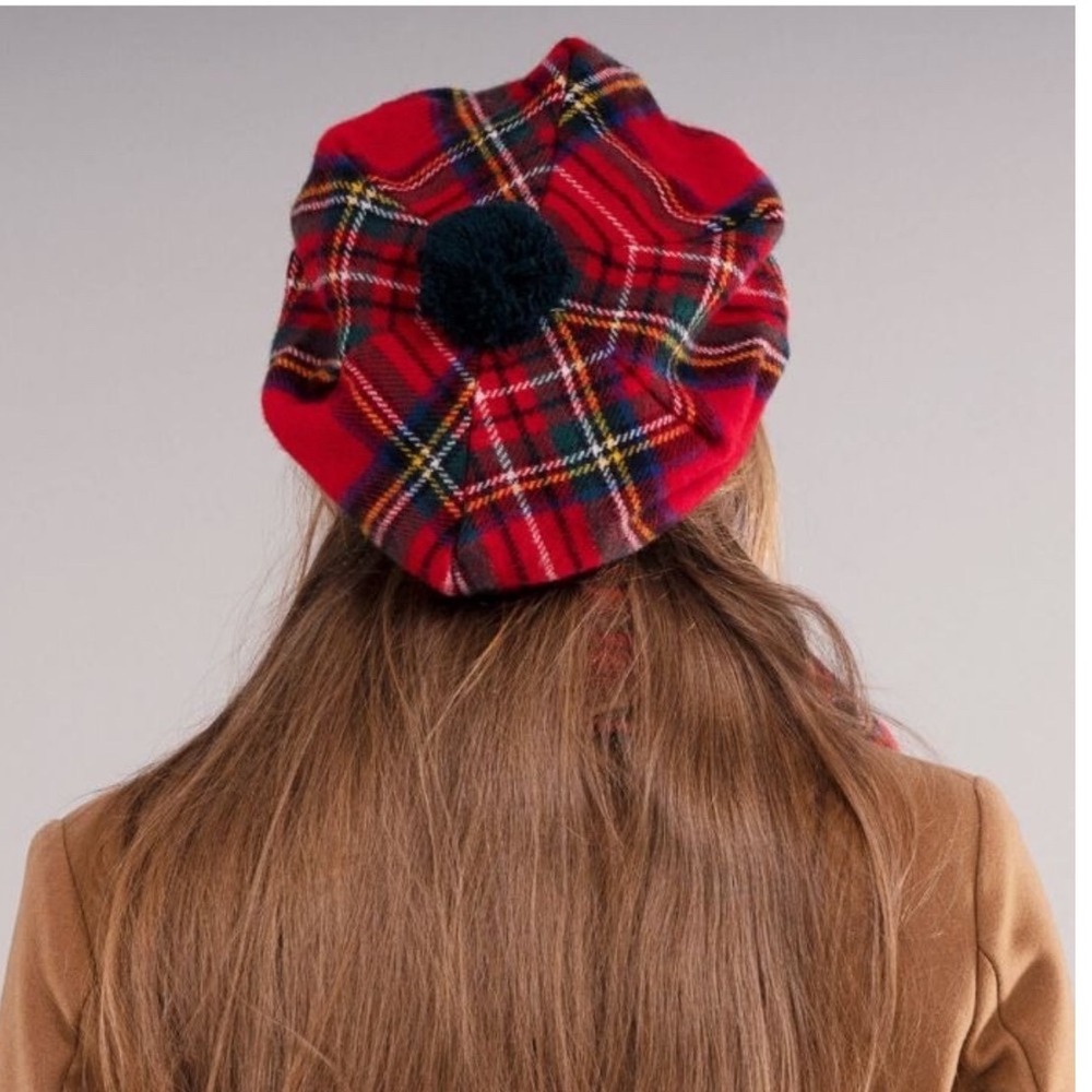Highlander by Lochcarron Royal Stewart Tartan Wool Tam Hat Made in Scotland